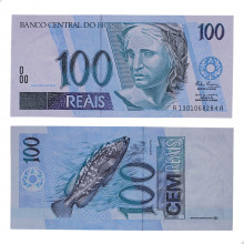 Cédula C-327 100 Reais 1994 Última Série FE - Rubens Ricúpero / Pedro S. Malan