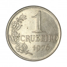 Moeda V-321 1 Cruzeiro 1976 MBC/SOB Cupro Níquel Ø29mm 10,2gr.