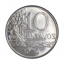 Moeda V-303 10 Centavos 1979 SOB/FC Data Difícil Aço Inox Ø23mm 4,2gr.