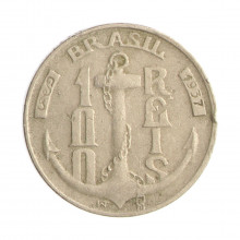 Moeda V-141 100 Réis 1937 MBC Tamandaré Cupro Níquel Ø20mm 4,5gr.