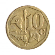 Moeda KM#465 10 Cents 2009 MBC África do Sul África Aço R Bronze Ø16mm 2gr.