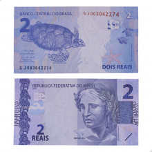 Cédula C-339 GJ 2 Reais 2019 SOB/FE - Paulo Roberto N. Guedes / Roberto Campos Neto