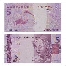 Cédula C-345 IE 5 Reais 2021 SOB/FE - Paulo Roberto N. Guedes / Roberto Campos Neto
