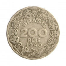 Moeda V-167 200 Réis 1940 MBC Cupro Níquel Ø19mm 3,5gr.