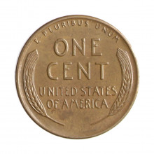 Moeda KM#A132 One Cent Lincoln Espiga de Trigo 1956 D MBC USA América Bronze Ø19mm 3,11gr.