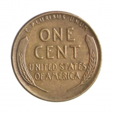 Moeda KM#A132 One Cent Lincoln Espiga de Trigo 1945 MBC USA América Bronze Ø19mm 3,11gr.