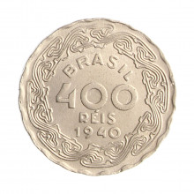 Moeda V-173 400 Réis 1940 SOB/FC Cupro Níquel Ø23mm 5,5gr.