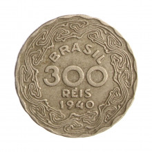 Moeda V-170 300 Réis 1940 MBC Cupro Níquel Ø21mm 4,5gr.