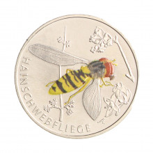 Moeda KM#441 5 Euros 2024 FC Alemanha Europa Reino dos Insetos - Mosca das Flores Grega Cupro Níquel Ø27,25mm 9,68gr.