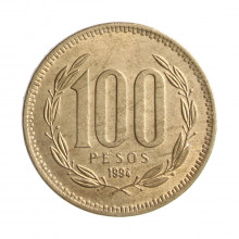 Moeda KM#226.2 100 Pesos 1994 SO MBC Chile América Bronze Alumínio Ø27mm 9gr.