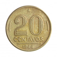 Moeda V-186b 20 Centavos 1944 MBC+ S/Sigla Bronze Alumínio Ø19mm 4gr.