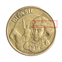 Moeda V-502 10 Centavos 2009 MBC Cunho Trincado Aço R Bronze Ø20mm 4,8gr.