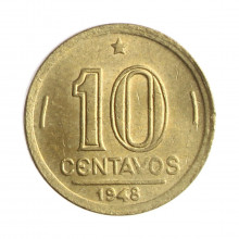 Moeda V-198 10 Centavos 1948 SOB/FC Bronze Alumínio Ø17mm 3gr.