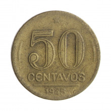 Moeda V-194 50 Centavos 1945 MBC Bronze Alumínio Ø21mm 5gr.