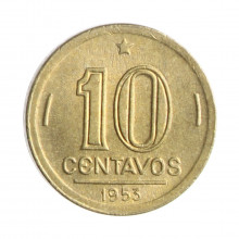Moeda V-203 10 Centavos 1953 FC Bronze Alumínio Ø17mm 3gr.