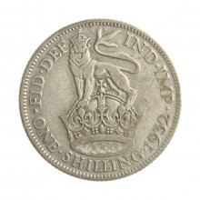Moeda KM#833 1 Shilling 1932 MBC+ Reino Unido Europa Prata 0.500 Ø23,5mm 5,66gr.