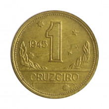 Moeda V-227c 1 Cruzeiro 1945 MBC/SOB S/Sigla Bronze Alumínio Ø23mm 7gr.