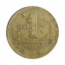Moeda V-229 1 Cruzeiro 1947 MBC Bronze Alumínio Ø23mm 7gr.