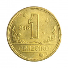 Moeda V-228 1 Cruzeiro 1946 SOB/FC Bronze Alumínio Ø23mm 7gr.