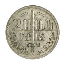 Moeda P-720 2000 Réis 1935 MBC+ Prata 500 Ø26mm 8gr.