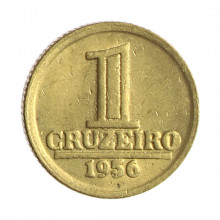 Moeda V-255 1 Cruzeiro 1956 SOB/FC Bronze Alumínio Ø19mm 4gr.
