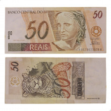 Cédula C-314 50 Reais 1998 Escassa C/ Sinais de Limpeza MBC+ - Pedro S. Malan / Gustavo H. B. Franco