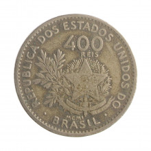 Moeda V-056 400 Réis - MBC MCMI (1901) Cupro Níquel Ø30mm 12gr.