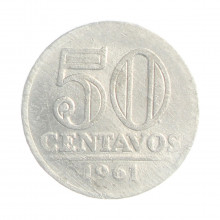 Moeda V-273 50 Centavos 1961 MBC Alumínio Ø21mm 1,7gr.