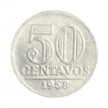 Moeda V-270 50 Centavos 1958 FC Alumínio Ø21mm 1,7gr.