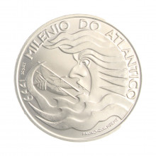 Moeda Km#721 1000 Escudos 1999 FC Portugal Europa 1000 Anos Navegação Atlântica Prata 0.500 Ø40mm 28,2gr.
