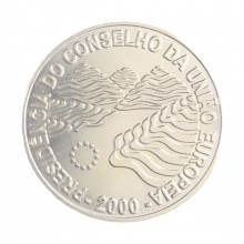 Moeda Km#724 1000 Escudos 2000 FC Portugal Europa Presidência do Conselho da União Europeia Prata 0.500 Ø40,1mm 28,2gr.