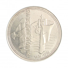 Moeda Km#675 1000 Escudos 1994 FC Portugal Europa 500 Anos do Tratado de Tordesilhas Prata 0.500 Ø40mm 28gr.