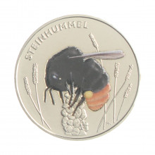 Moeda Km#444 5 Euros 2024 FC Alemanha Europa Reino dos Insetos Abelha Cauda Vermelha Cupro Níquel Ø27,25mm 9,68gr.