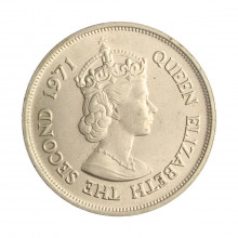 Moeda KM#38 10 Rupees 1971  SOB+ Maurício África  Independência Cupro Níquel  Ø35mm 17,6gr.