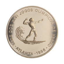 Moeda KM#62 1000 Dobras 1996 SOB/FC São Tomé Príncipe África Jogos Olímpicos Atlanta 1996 Cupro Níquel Ø38,6mm 25,5gr.