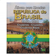 Álbum para Moedas República do Brasil Cruzeiros, Cruzados, Cruzeiros Reais 1942 - 1994