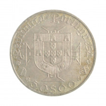 Moeda KM#598 50 Escudos 1969 SOB Portugal Europa 500º aniversário do nascimento de Vasco da Gama Prata 0.650 Ø34mm 18