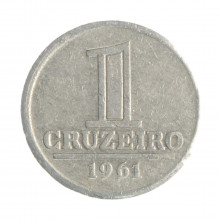 Moeda v-278 1 Cruzeiro 1961 MBC  Alumínio Ø23mm 2,4gr.