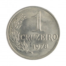 Moeda V-323 1 Cruzeiro 1978 SOB/FC Escasaa Cupro Níquel Ø29mm 10,2gr.