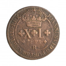 Moeda C-519 XL Réis 1822 R MBC Cobre Ø35mm 14,34gr.