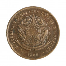 Moeda B-798 20 Réis 1889 MBC+ Bronze Ø25mm 7gr.*
