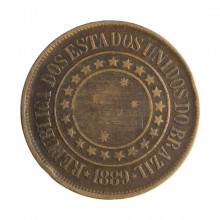 Moeda B-816 40 Réis 1889 MBC Bronze Ø30mm 12gr.*