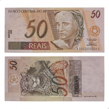 Cédula C-315 50 Reais 1998 1ª Série C/ Leve Mancha FE - Pedro S. Malan / Gustavo H. B. Franco