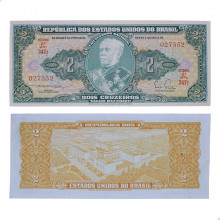 Cédula C-062 2 Cruzeiros 1956 C/ Mancha FE