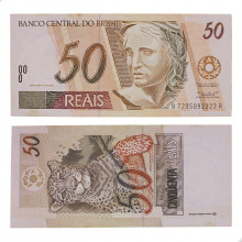 Cédula C-317 50 Reais 1999 C/ Mancha SOB - Pedro S. Malan / Armínio Fraga Neto (2ª chancela)