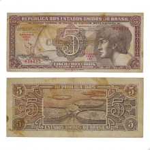 Cédula C-112 5 Cruzeiros 1962 Série 081 UTG