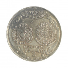Moeda P-709a 2000 Réis 1922 MBC Prata 500 Ø26mm 8gr.