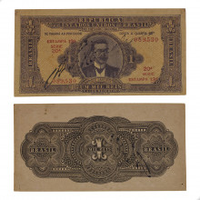 Cédula R-080 1 Mil Réis 1923 Autografada SOB/FE