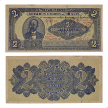 Cédula R-087 2 Mil Réis 1921 Autografada MBC+