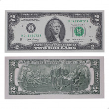 Cédula P#W545 2 Dollars 2017A Selo Verde 	Estados Unidos América FE